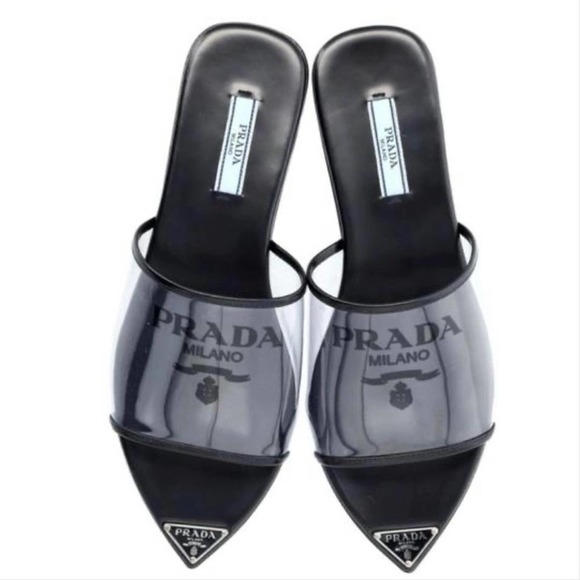 PRADA Plexiglas logo printed clear PVC slides - Picture 3 of 6